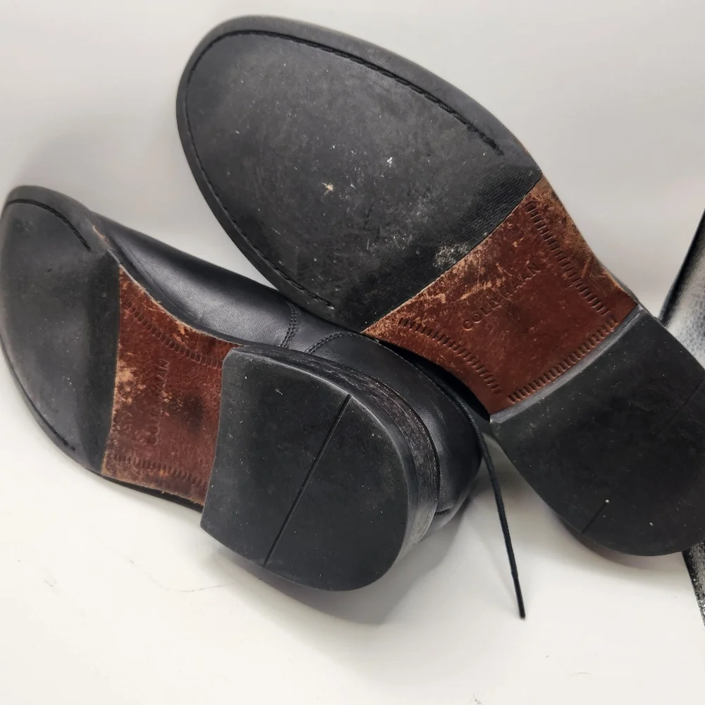 Cole Haan Williams Leather Cap Toe Oxfords‎ - Black - Size 9W Dress Shoe Formal